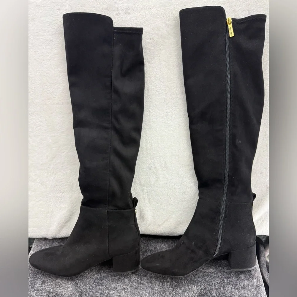 Michael Kors Women's Braden Black Knee-High Boots size 7 suede block heel